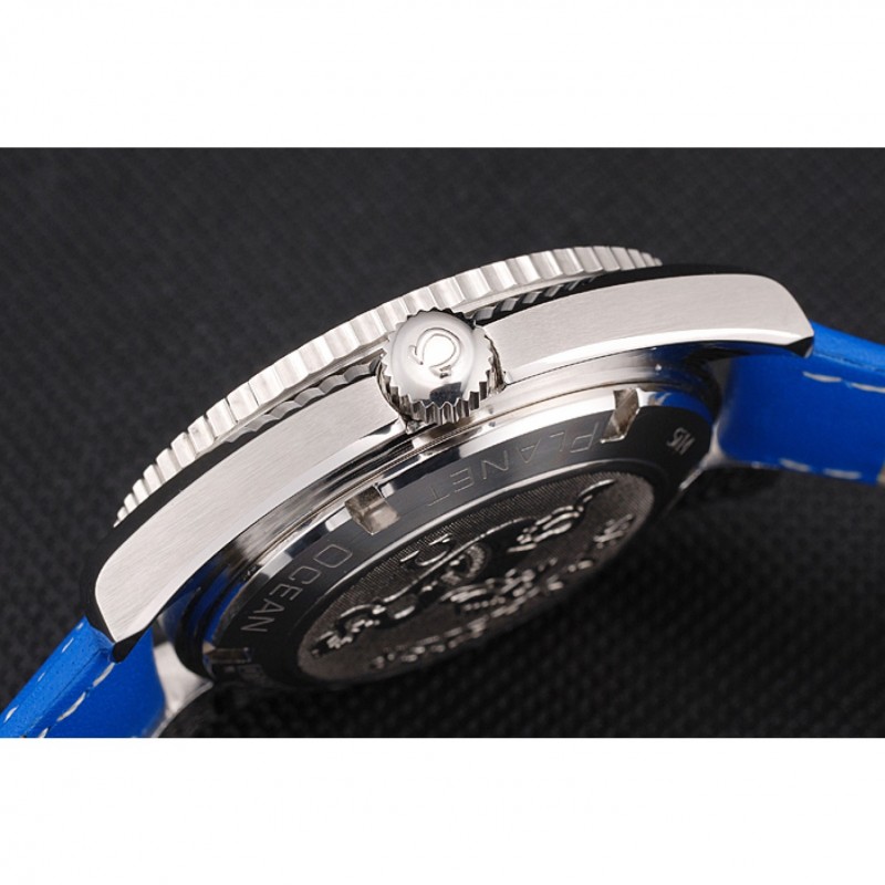 Omega Seamaster Planet Ocean Blue Dial Blue Leatherl Bracelet 622538-8