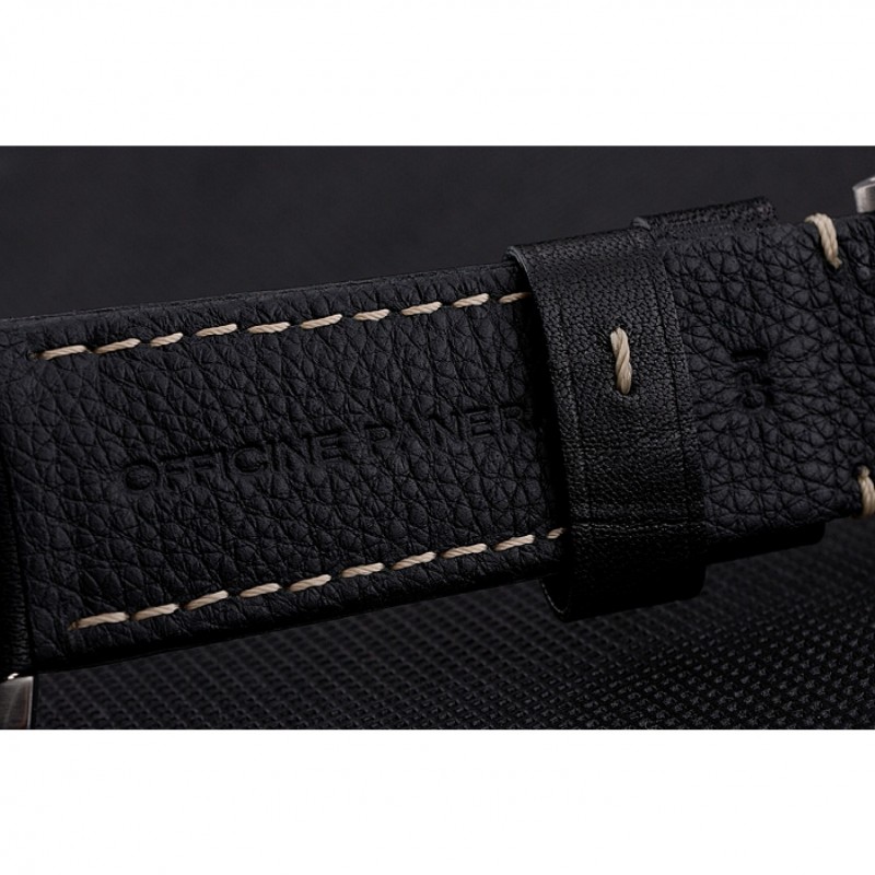 Luxury Replica Watches Swiss Panerai Luminor Flyback Chronograph Black Dial Stainless Steel Case Black Leather Strap-6