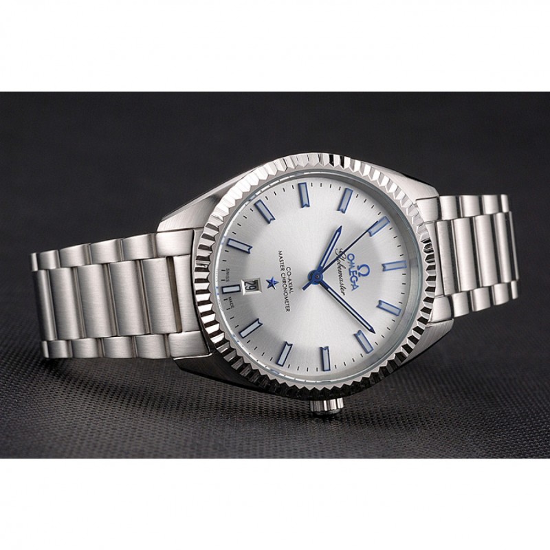 High Quality Replica Watches Omega Globemaster Silver Dial Blue Hands Stainless Steel Case And Bracelet-3