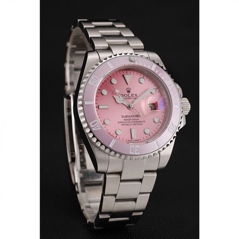 Swiss Rolex Submariner Pink Dial Pink Bezel Stainless Steel Bracelet 1453980-1