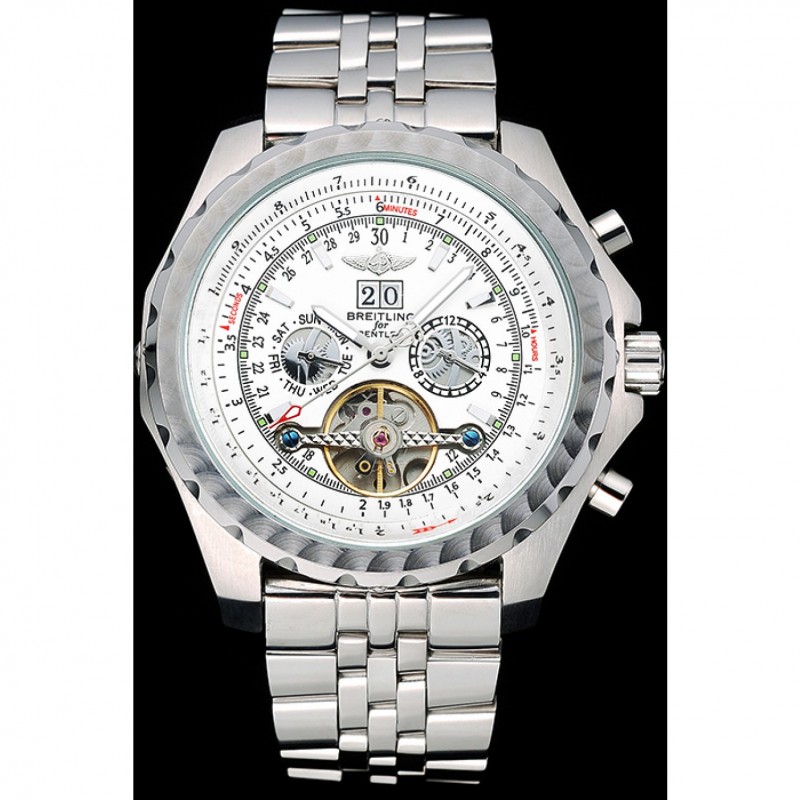Breitling Bentley Mulliner Tourbillon White Dial Stainless Steel Case And Bracelet 622732-1