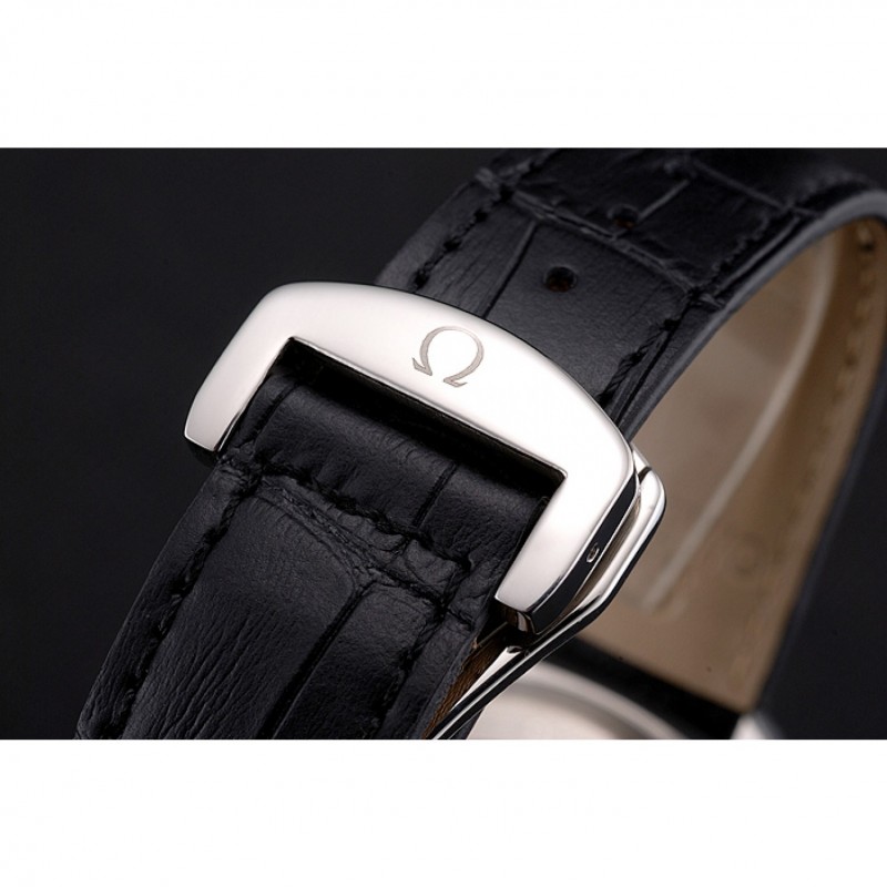 Omega Globemaster Black Dial Stainless Steel Case Black Leather Strap-5