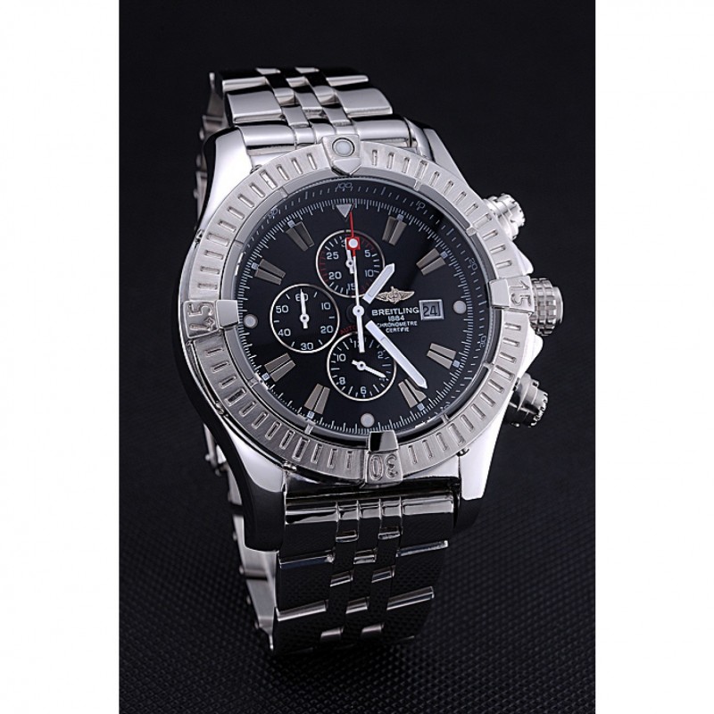 Breitling Chronomat Evolution Black Dial Stainless Steel Bracelet 622515-2