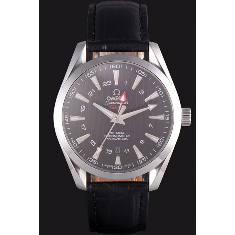 Omega Seamaster Black Dial with Black Leather Band 621574-1