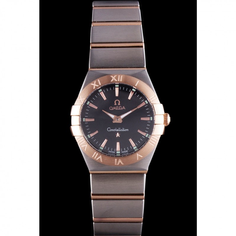 Omega Constellation Rose Gold Bezel Two Tone Band som100 621480-1