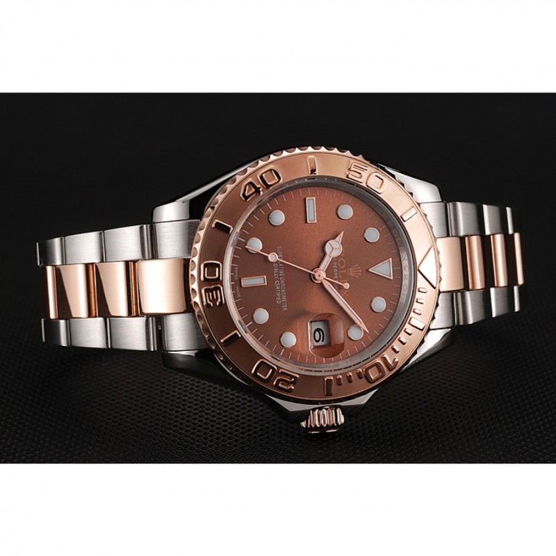 Rolex Yacht Master Rose Gold Dial Two Tone Stainless Steel Bracelet 1453864-2