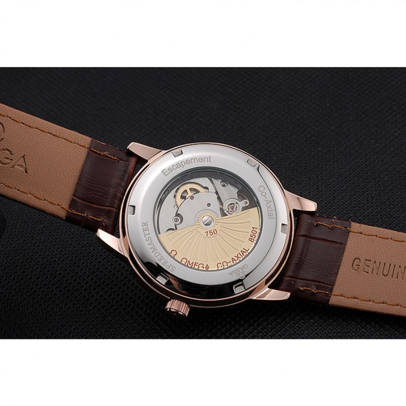 Omega DeVille Prestige Small Seconds White Dial Gold Case Brown Leather Bracelet 622603-6