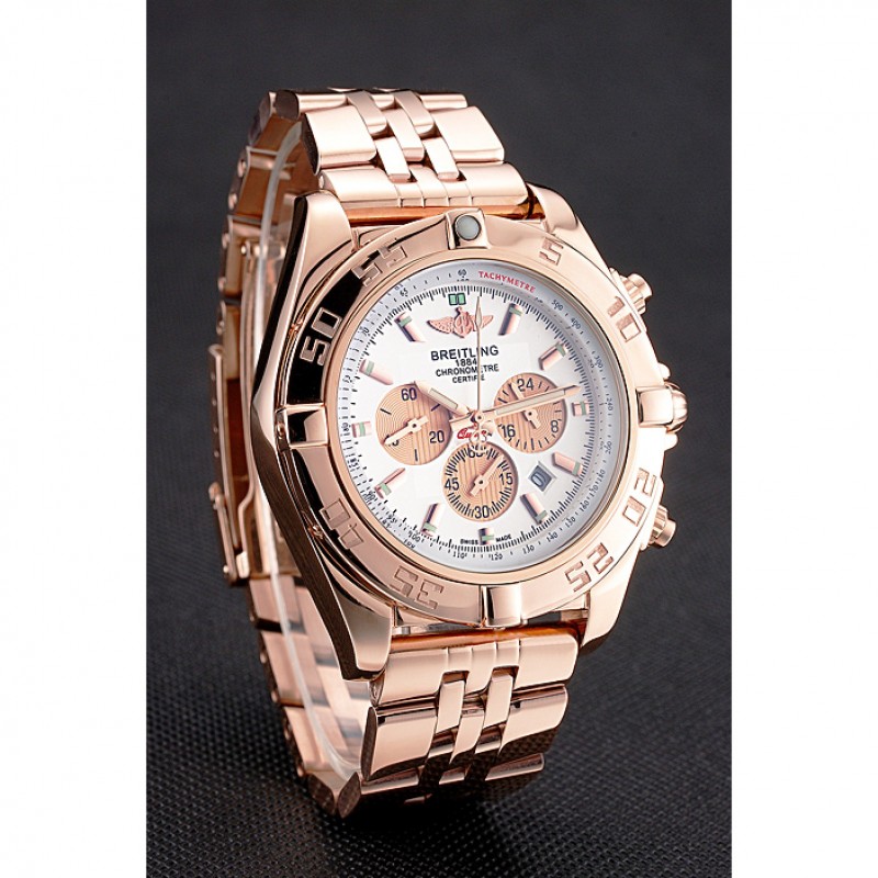 Breitling Chronomat 44 White Dial Rose Gold Bracelet 622518-2