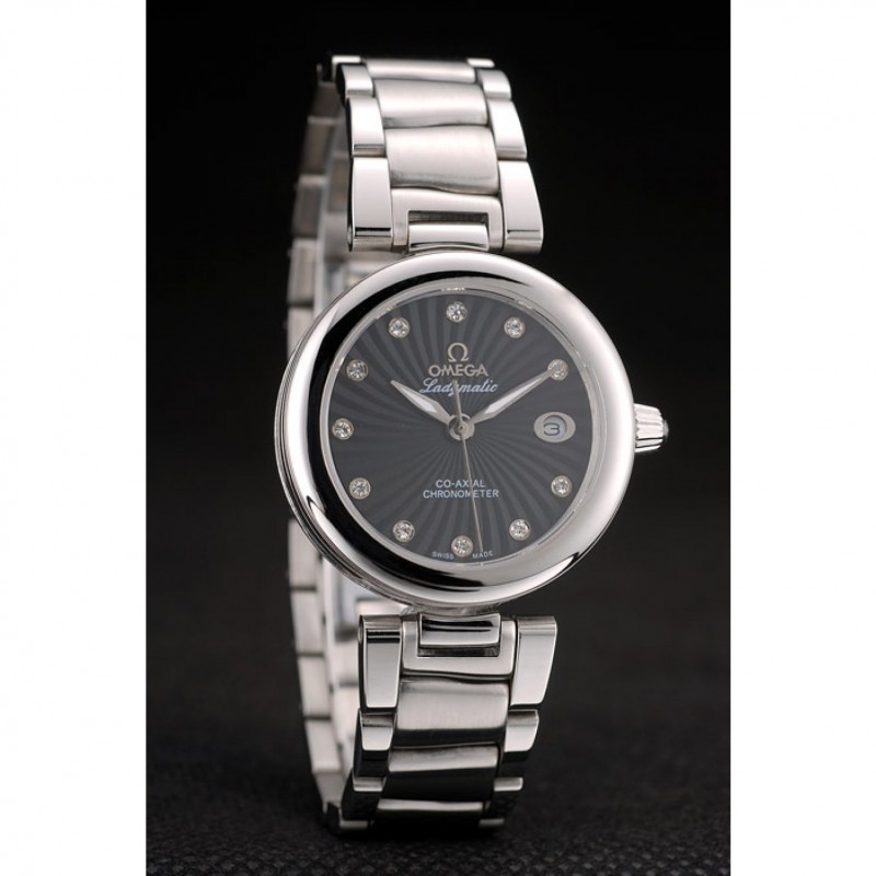 Omega DeVille Ladymatic Stainless Steel Strap Black Dial-2