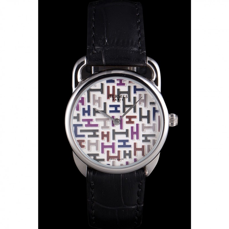 High Quality Hermes Classic Croco Leather Strap Multicolor Patterned Logo Dial 801407-1