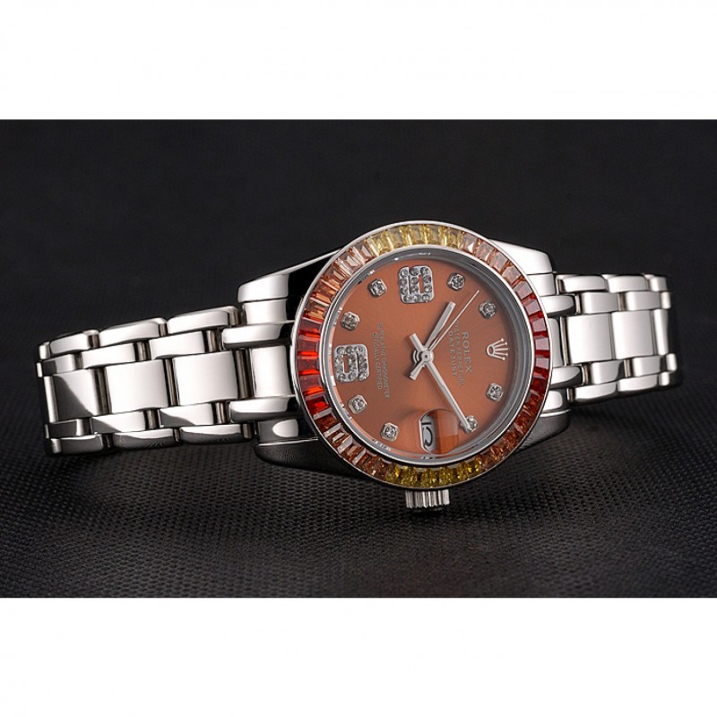Rolex Datejust Pearlmaster 39 Cognac Dial Stainless Steel Case And Bracelet-3