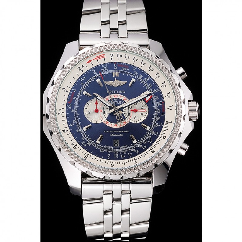 High End Replica Watches Breitling Bentley Supersports Blue Dial Stainless Steel Case And Bracelet 622221-1