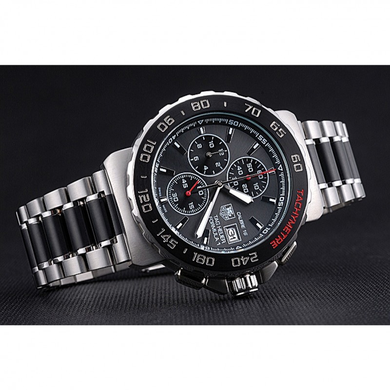 Tag Heuer Formula 1 Calibre 16 Chronograph Black Dial Two Tone Stainless Steel Band 622413-2