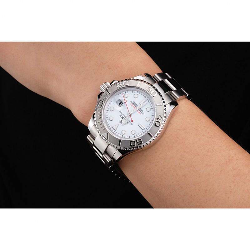 High End Replica Watches Swiss Rolex Yacht-Master White Dial Staniless Steel Case And Bracelet-8