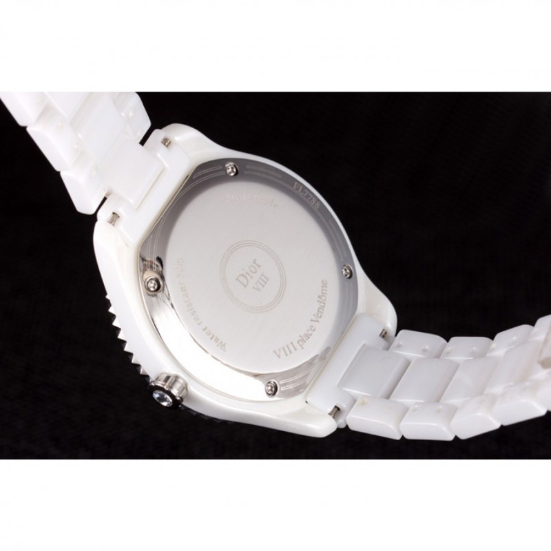 Dior VIII Grand Bal Rose Gold Bezel White Bracelet cd07 621360-8
