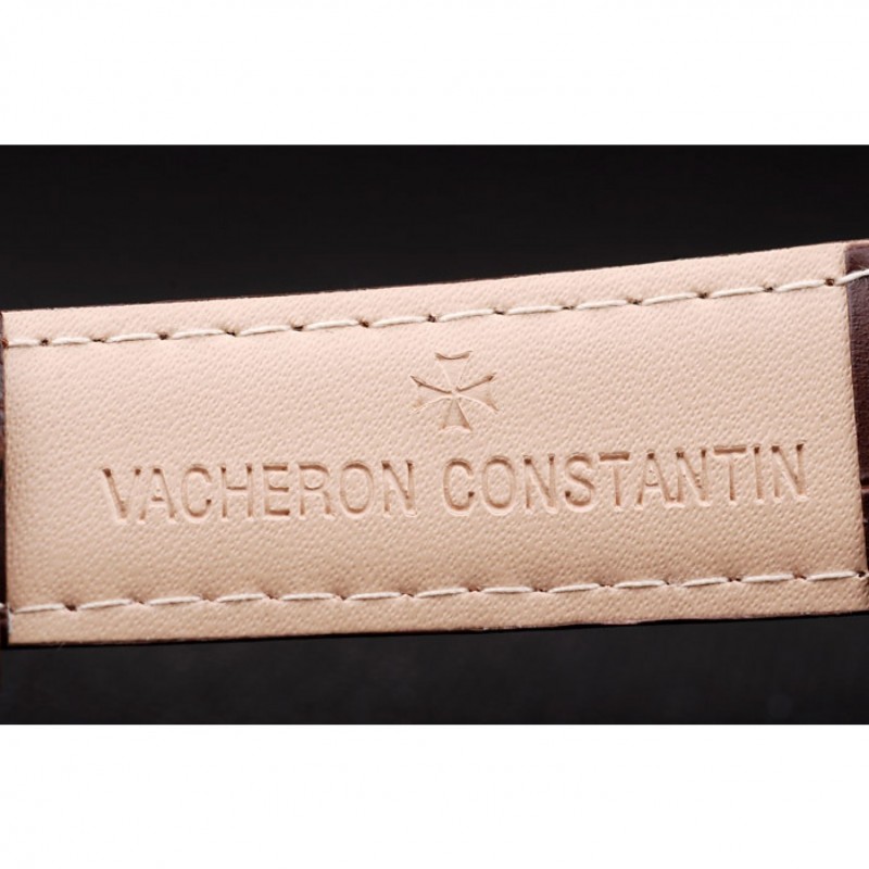 Vacheron Constantin Malte Power Reserve White Dial Rose Gold Case Brown Leather Bracelet-6