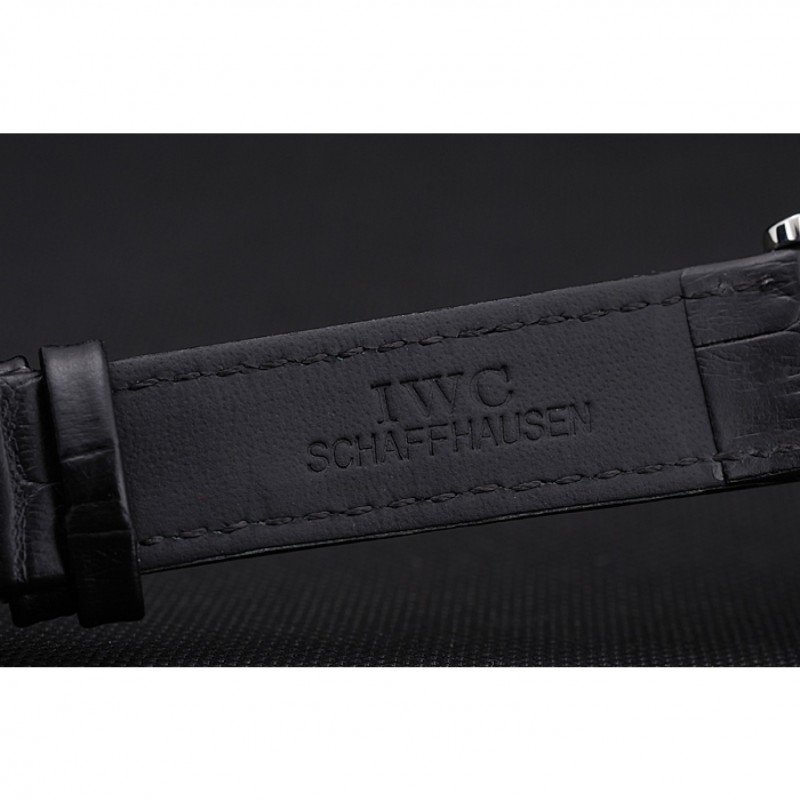 IWC Portofino Dark Gray Dial Stainless Steel Case Black Leather Strap-5
