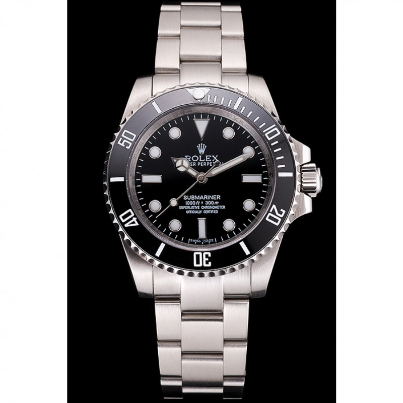Swiss Rolex Submariner No Date Black Dial And Bezel Stainless Steel Case And Bracelet-1