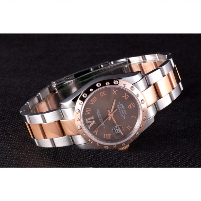 Rolex Datejust Diamond Bezel Brown Dial 7465-4