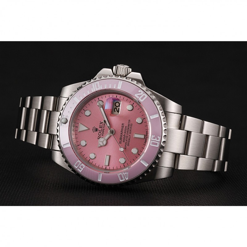 Swiss Rolex Submariner Pink Dial Pink Bezel Stainless Steel Bracelet 1453980-2