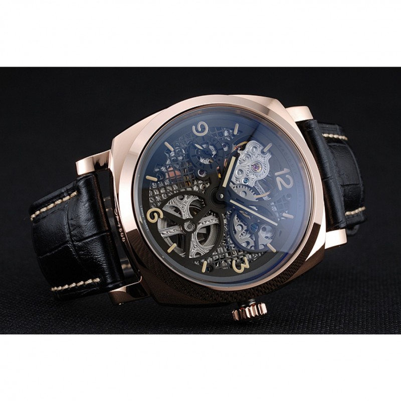 Panerai Radiomir Tourbillon GMT Ceramica Lo Scienziato Black Leather Bracelet 1454230-4