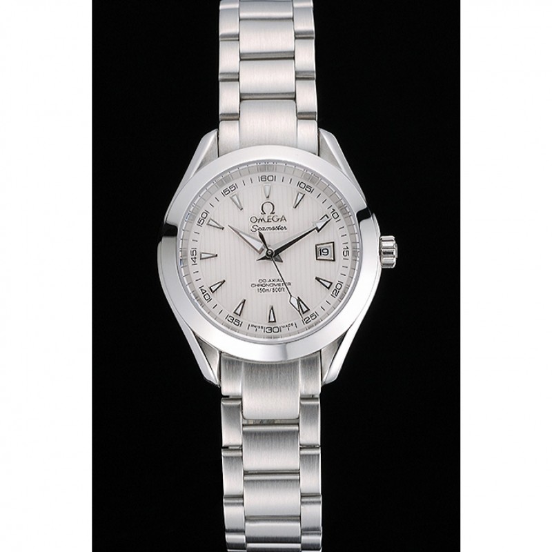 Luxury Replica Watches Omega Seamaster Aqua Terra White Dial Stainless Steel Bracelet Ladies 622446-1