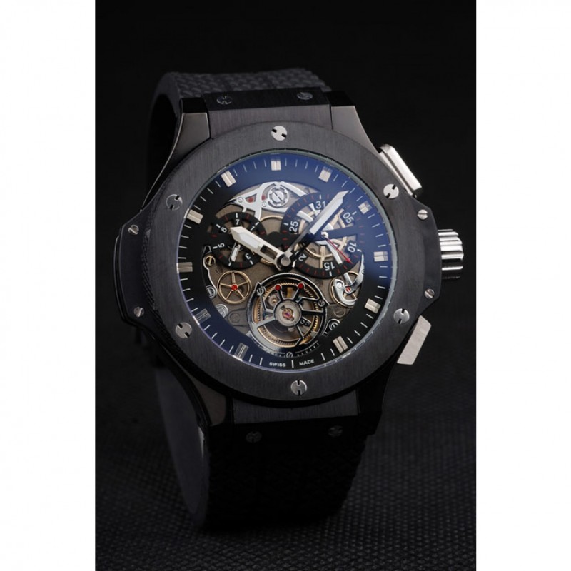 Hublot King Power Tourbillon Black Strap Black Dial-2