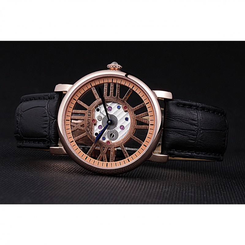 Luxury Cartier Rotonde Skeleton Flying Tourbillon Black 621966-4
