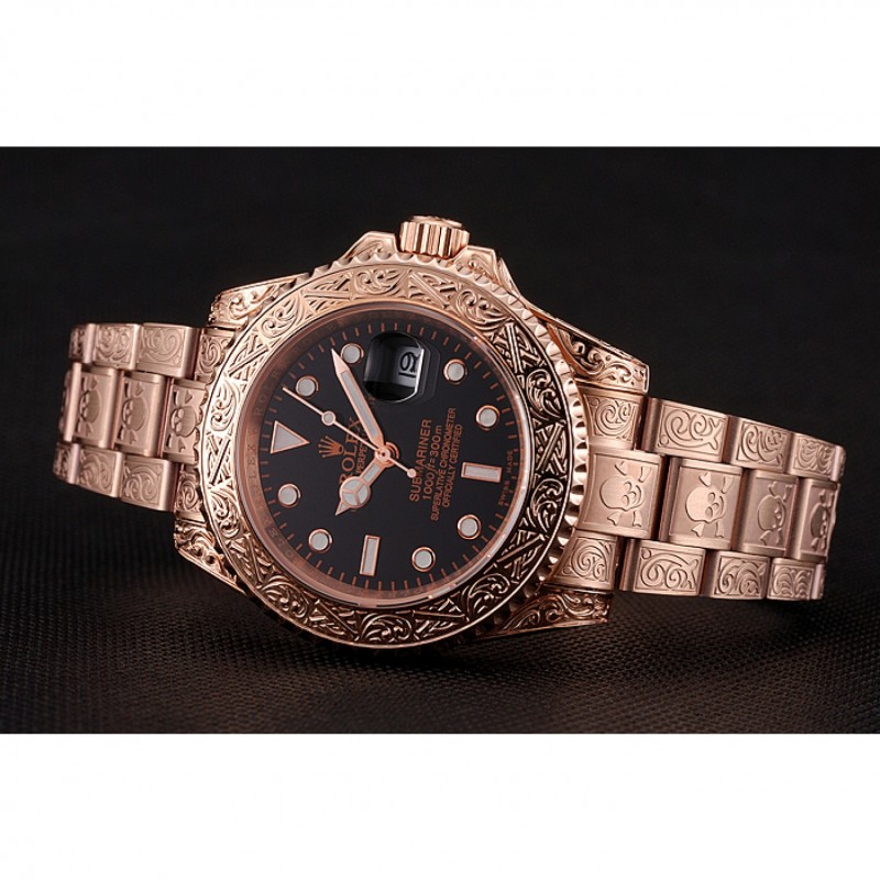 Best Swiss Rolex Submariner Skull Limited Edition Black Dial Rose Gold Case And Bracelet 1454086-3