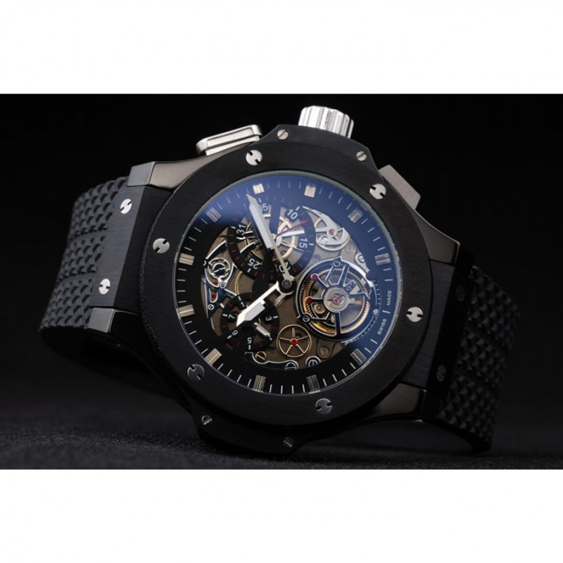 Hublot King Power Tourbillon Black Strap Black Dial-4