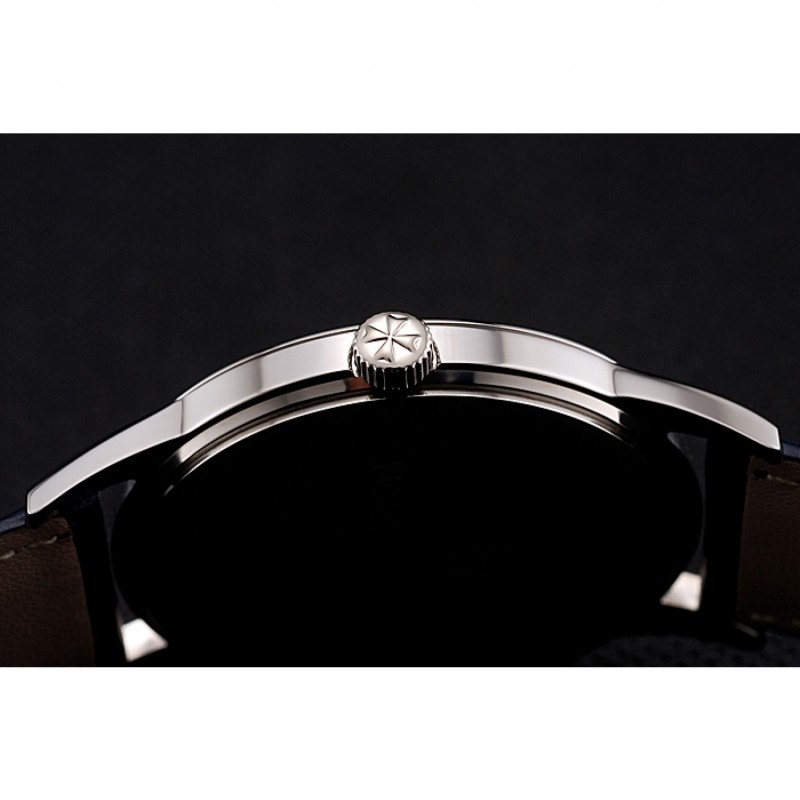 Vacheron Constantin Patrimony Chronometre Royal White Dial Stainless Steel Case Blue Leather Strap-8