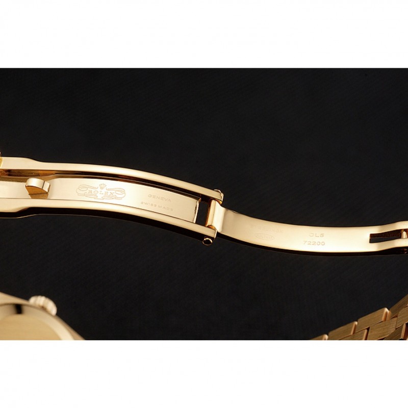 SS Replica Watches Swiss Rolex Lady-Datejust Champagne Dial Diamond Bezel Gold Bracelet 1454095-6