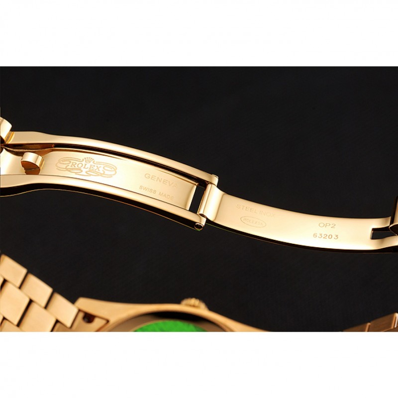 Swiss Rolex Day-Date Diamond Pave Gold Dial Gold Diamond Bracelet 1453954-5