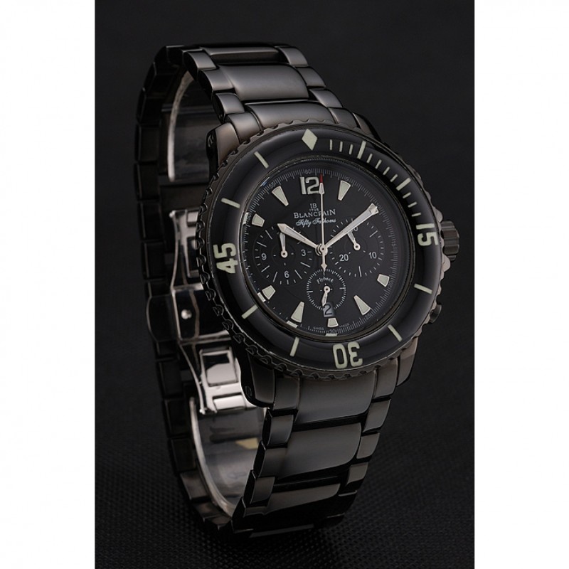 Blancpain Fifty Fathoms Flyback Chronograph Black Dial Black PVD Coated Case And Bracelet 1453770-2