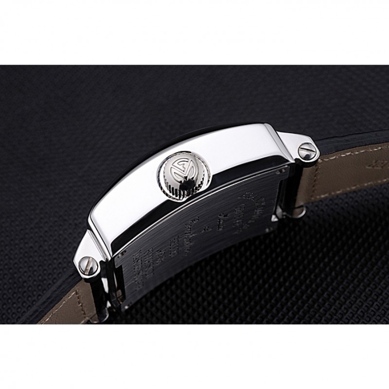 Franck Muller Master Square Black Dial Silver Case Black Leather Band 622353-7