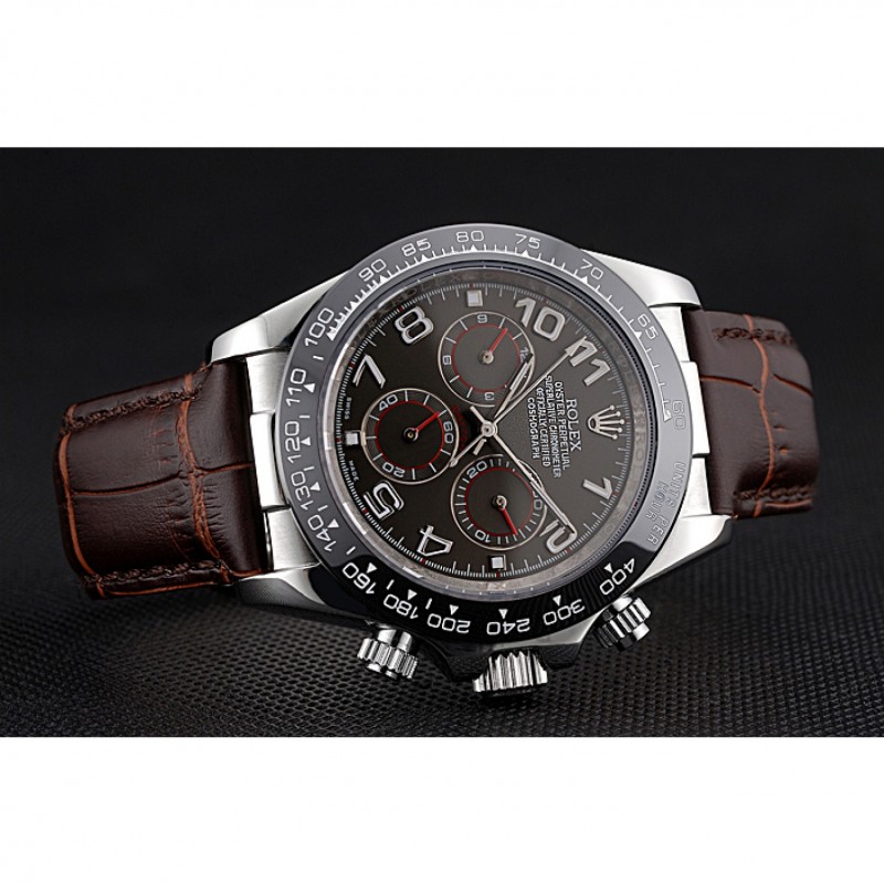 Rolex Cosmograph Daytona Stainless Steel Case Grey Racing Dial Leather Bracelet 622632-2