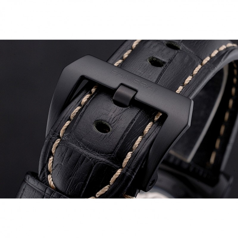 Swiss Panerai Radiomir 1940 Chronograph Black Dial Black Ionized Case Black Leather Strap-5
