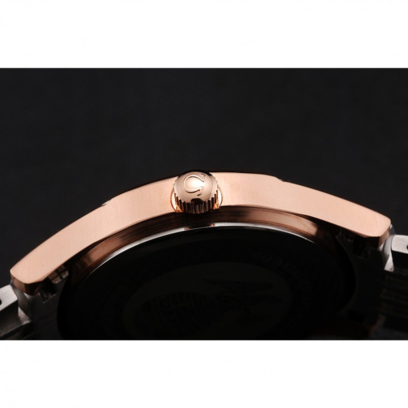 Best Replica Watches Omega De Ville Blue Dial Rose Gold Case Two Tone Bracelet 1453783-8
