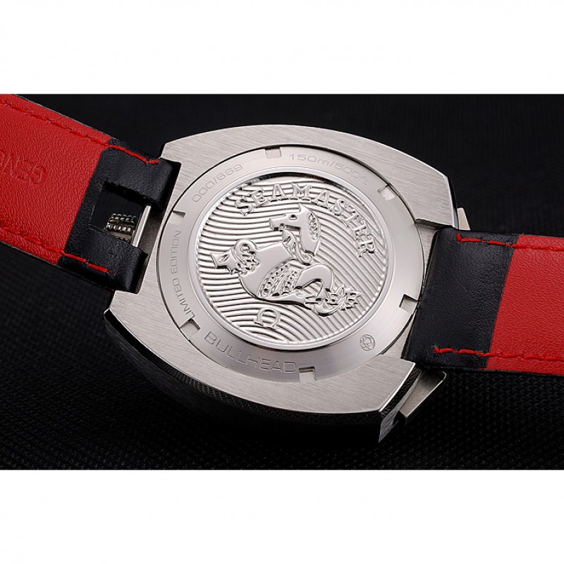 Best Replica Watches Omega Seamaster Bullhead White Dial Stainless Steel Case Black Leather Strap 622825-8