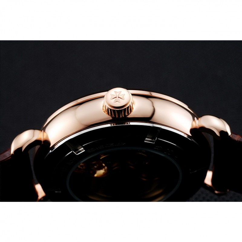 Vacheron Constantin Traditionnelle Tourbillon White Dial Blue Hourmarks Gold Case Brown Leather Bracelet 1454059-8