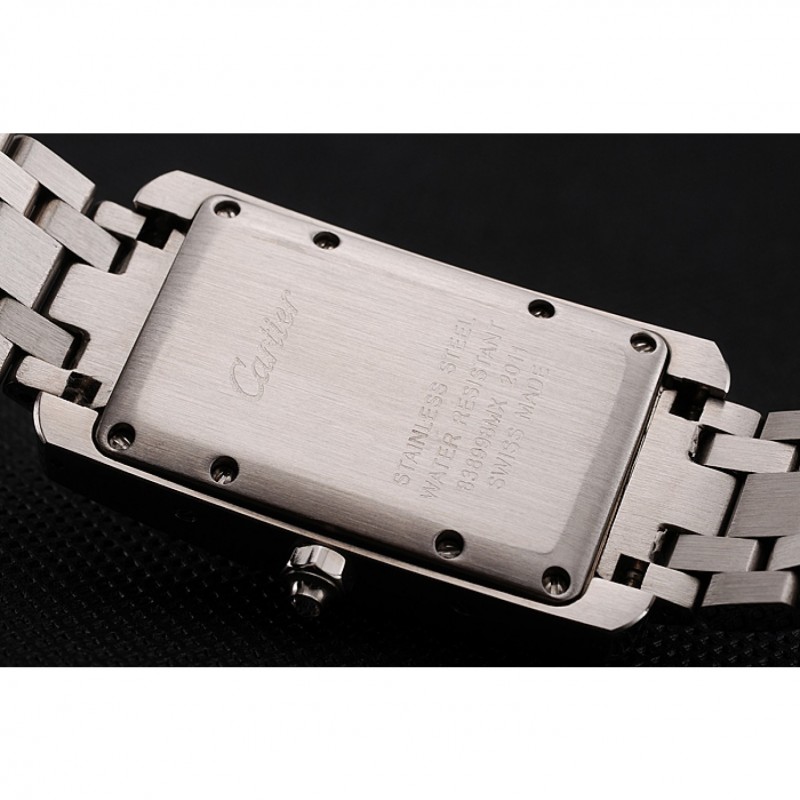 AAA Cartier Tank Americaine White Dial Diamond Bezel Stainless Steel Case And Bracelet 1453777-7