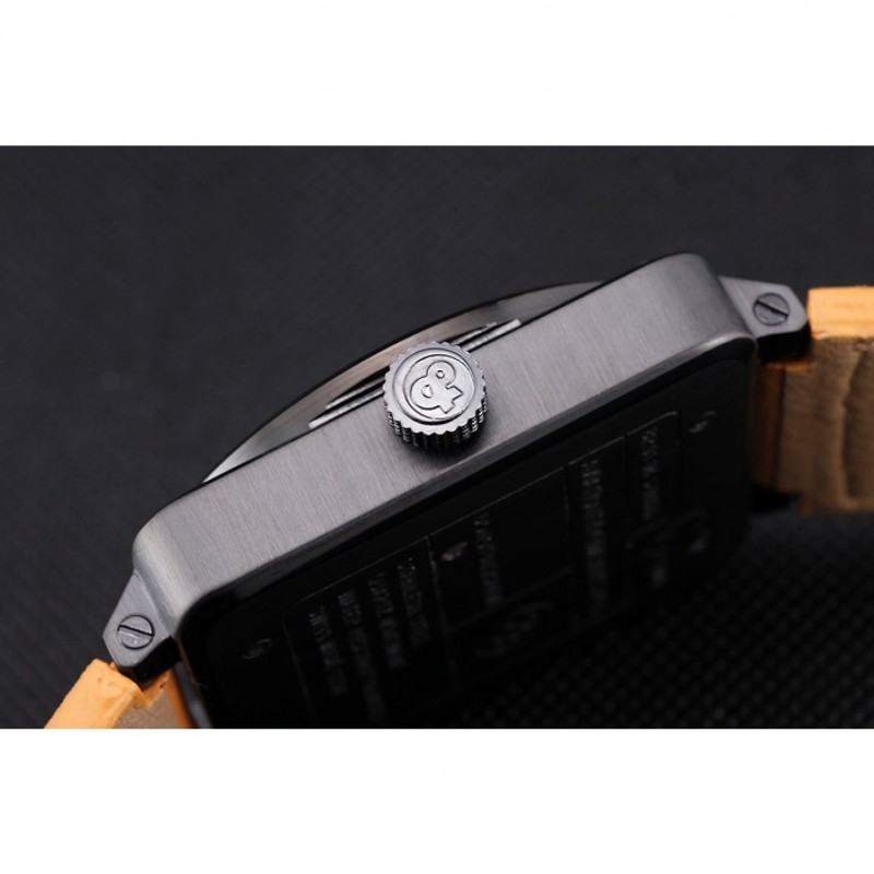 Bell and Ross BR 01-94 Black Dial Black Case Brown Leather Strap-6