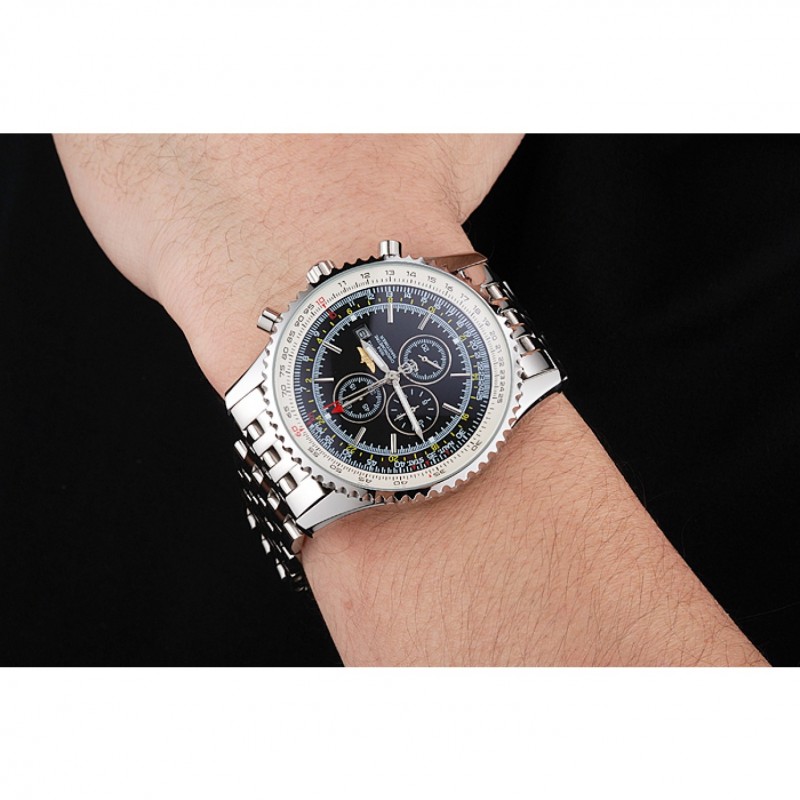 Breitling Navitimer World Black Dial Stainless Steel Bracelet 622512-8