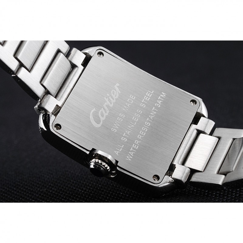 High Quality Replica Watches Cartier Tank Anglaise 30mm White Dial Diamonds Steel Case Stainless Steel Bracelet-5