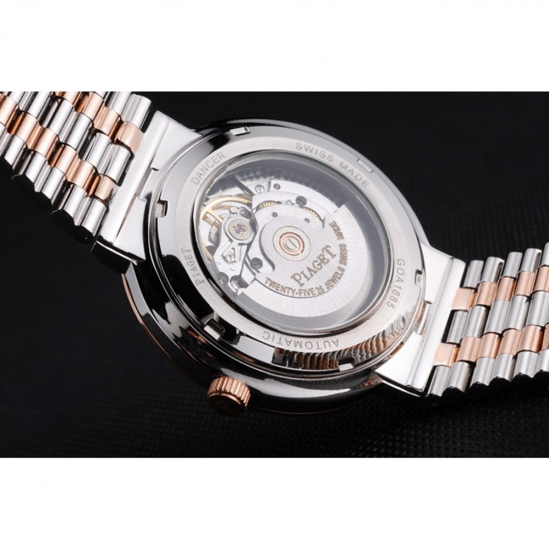 Swiss Piaget Traditional Blue Dial Gold Case Two Tones Stainless Steel Strap-8