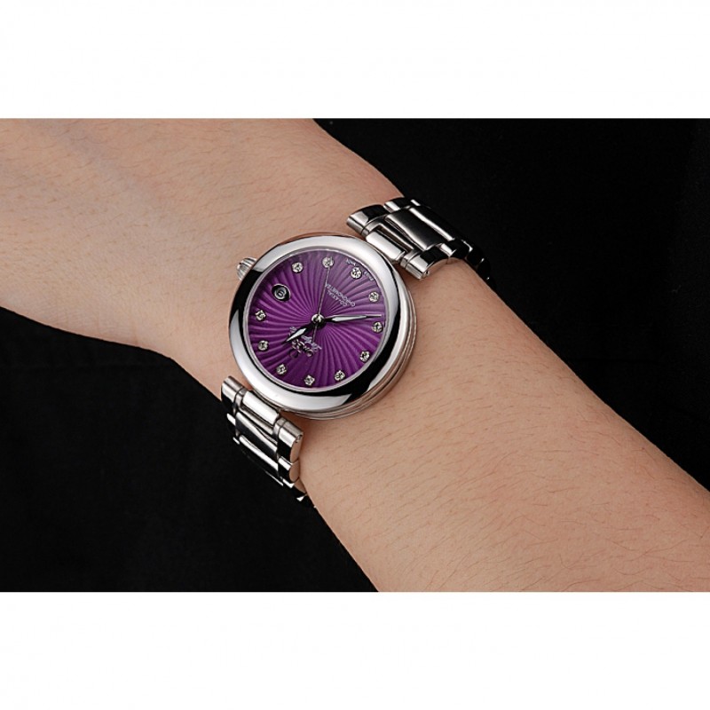Omega Ladymatic Purple Dial Stainless Steel Bracelet 622459-8