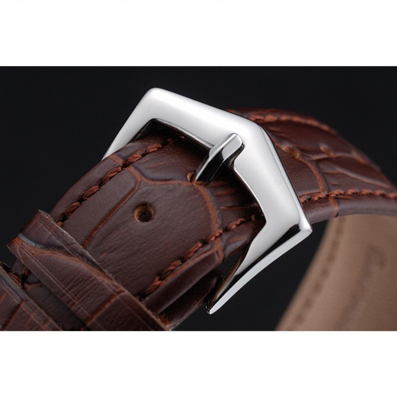 Patek Philippe Grand Complications Annual Calendar White Dial Silver Case Brown Leather Bracelet 1454233-5