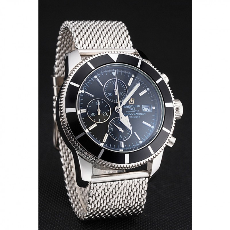 SS Breitling Superocean Heritage Chronographe 46 Black Dial And Bezel Stainless Steel Case And Bracelet-1