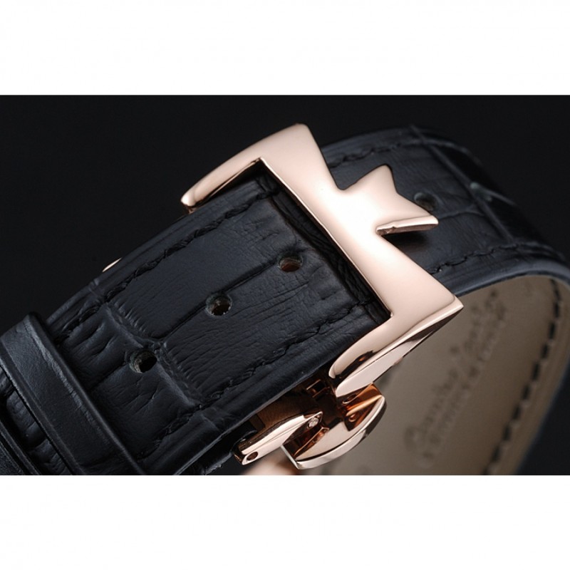 Vacheron Constantin Tourbillion Power Reserve White Dial Gold Case Black Leather Bracelet 1454272-5