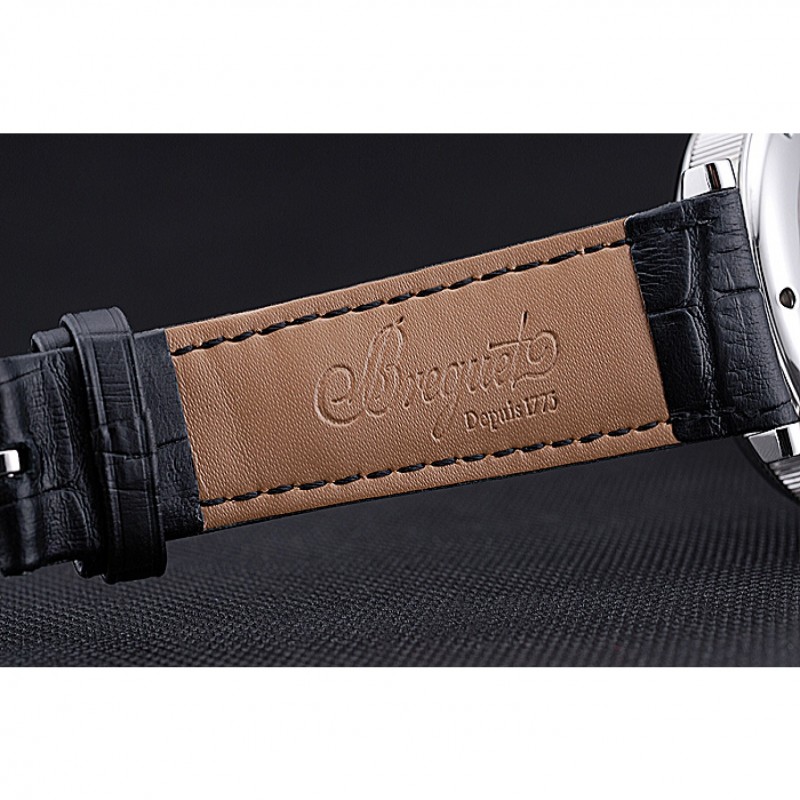Breguet Classique Grande Complication Tourbillon Silver Case Black Dial Black Leather Strap 622212-7
